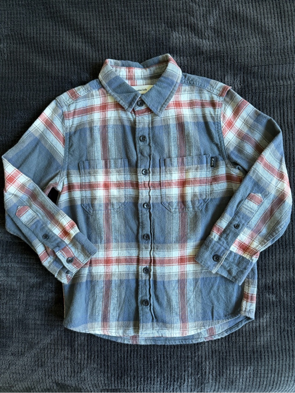 Abercrombie kids Plaid Button-Down Shirt in Blue, Red & White - Size: 5/6